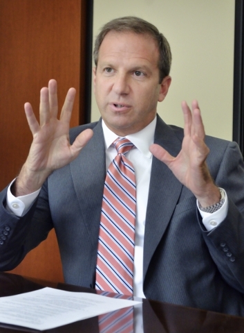 Todd Sklamberg, CEO of Sunrise and Sunrise Children‘s Hospitals, is shown during an interview at the Hospital Corporation of America Far West Division offices at 2360 Corporate Circle in Hen ...