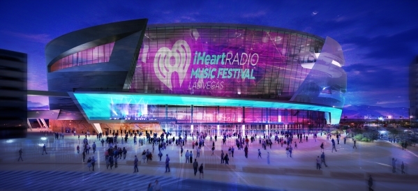 An artist‘s rendering shows the plaza entrance to the arena. (Courtesy, MGM Resorts)  October 2015