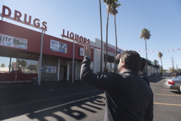 J. Dapper gives a tour of property acquired by his business, Dapper Companies, located on the southwest corner of the intersection of Charleston Boulevard and Maryland Parkway in Las Vegas Friday, ...