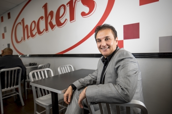 Nick Nasrollahi, owner of five Checker‘s restaurants throughout the Las Vegas Valley, is interviewed at the Checker‘s at 1900 E. Charleston Blvd. in Las Vegas on Friday, Nov. 13, 2015. ...