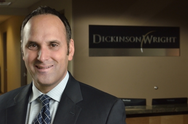 Attorney Matthew Policastro is shown at Dickinson Wright at 8363 Sunset Road in Las Vegas on Wednesday, Dec. 2, 2015. Bill Hughes/Las Vegas Review-Journal