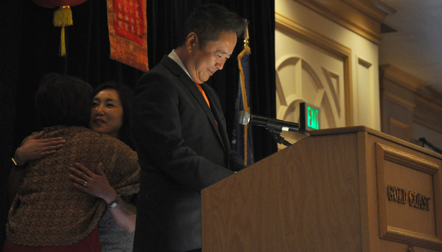 Kenneth J and Nami Lee of the Lee's Helping Hand was presented with the Community Achievement - Community Servie Award by the Las Vegas Asian Chamber of Commerce during the organization's annual g ...