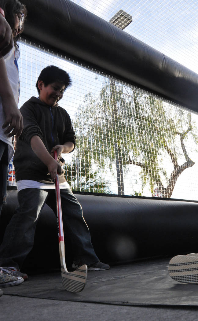 Vegas Golden Knights and AutoNation Toyota hosted a street hockey clinic with children from After-School All-Stars Mar. 7 in the dealersip parking lot. Photo by Buford Davis, Las Vegas Business Press