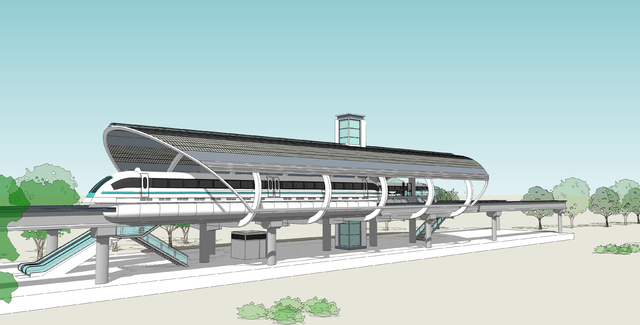 Artist's rendering of Orlando's planned maglev system, which is scheduled to break ground later this year. (Courtesy photo by Ricardo Plc)