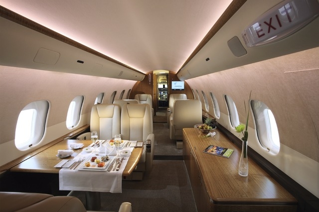 The interior of a JetSmarter private jet promises a luxurious and ride with catering options. (Courtesy)
