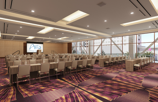 A rendering shows the design of the level 1 meeting area as part of the convention center expansion at Aria. Courtesy