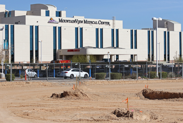 Construction for a medical office building is underway at Mountain View Hospital Friday, March 4, 2016, in Las Vegas. The $90 million project is expected to be open next year. Ronda Churchill/Las  ...