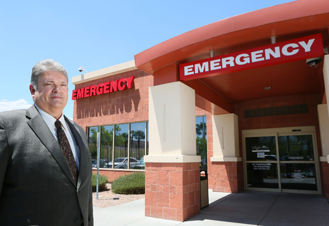 Kim Anderson, chief executive officer of Southern Hills Hospital, stands outside the emergency room entrance at Southern Hills Hospital Thursday, May 28, 2015, in Las Vegas. Anderson has been the  ...