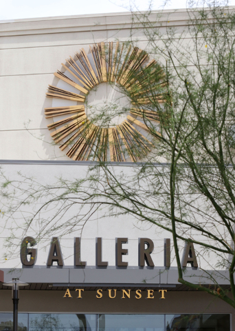 A sign is shown at an entrance to Galleria at Sunset mall Thursday, June 4, 2015, in Henderson. Galleria at Sunset, which has expanded to just over 1 million square feet since it opened in 1996, h ...