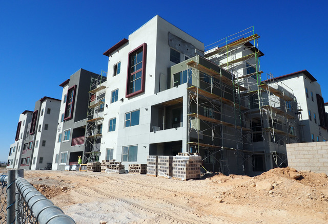 Work continues on the new luxury apartment complex Constellation being constructed by The Calida Group  in Downtown Summerlin, Tuesday, Aug. 30, 2016. Jerry Henkel/Las Vegas Review-Journal.