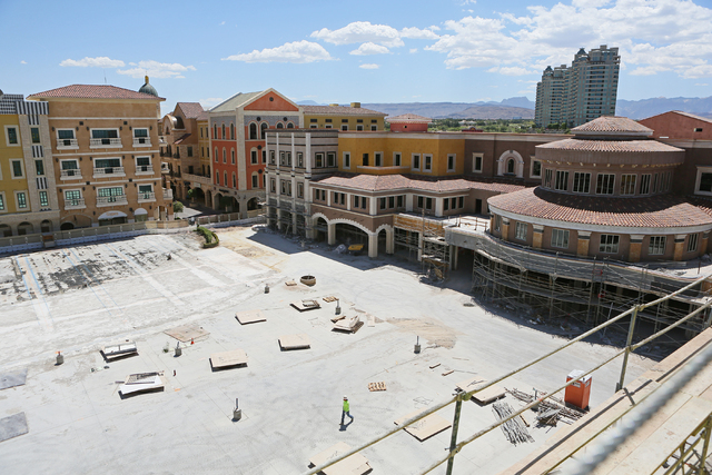 Construction for Tivoli Village’s second phase is shown Tuesday, May 31, 2016, in Las Vegas. The mixed-use shopping, office and dining center is slated to open in October. (Ronda Churchill/ ...