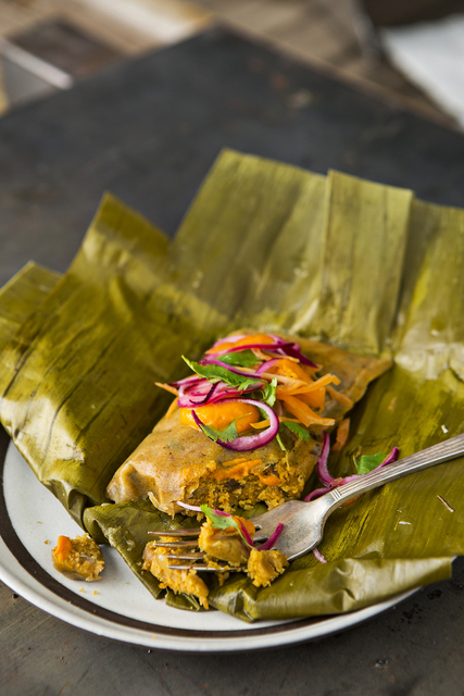 Lorena Garcia's braised pork on plantain leaf. The still-developing CHICA menu will feature dishes from throughout Central and South America. Photo: Courtesy.