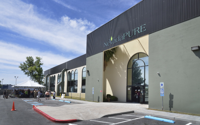 The exterior of a 70,000-square-foot building scheduled to house NevadaPURE's medical marijuana operation is shown during groundbreaking ceremonies at 4380 S. Boulder Highway in Las Vegas on Wedne ...