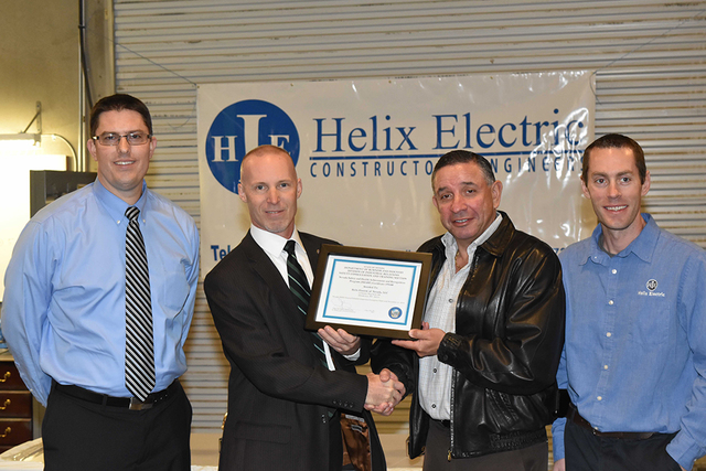 The Safety Consultation and Training Section of the State of Nevada’s Division of Industrial Relations recognized Helix Electric of Nevada for their completion of the Safety and Health Achieveme ...