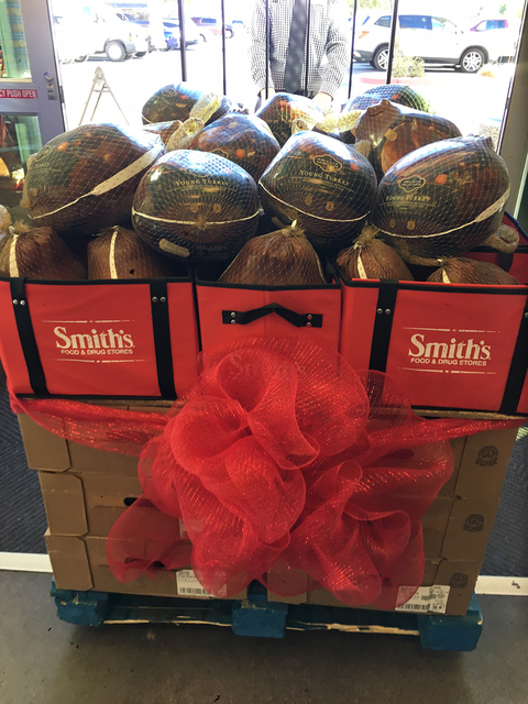 America First Credit Union donated $10,000 to Operation Warmheart to purchase turkeys for military men and women this holiday season Smith’s Food & Drug in North Las Vegas. (Courtesy)