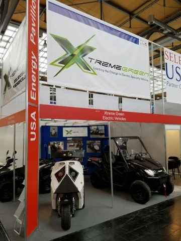 Xtreme Green Vehicle's boot at the Hannover Messe industrial technololgy trade fair in late April 2016. (Courtesy)