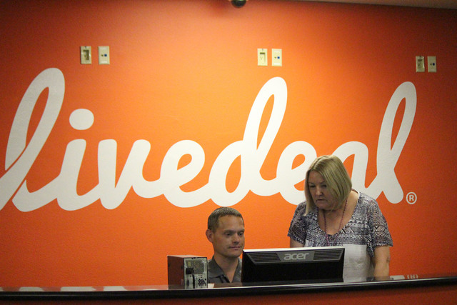 Staffers greet visitors at the front desk of Live Ventures in Las Vegas. Jeffrey Meehan, Las Vegas Business Press