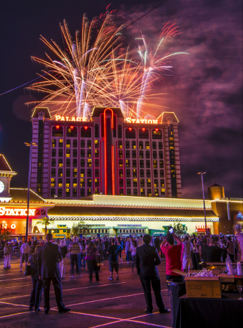 Fireworks explode over Palace Station hotel-casino in Las Vegas during their 40th Anniversary Celebration on Friday, July 1, 2016. Joshua Dahl/Las Vegas Review-Journal