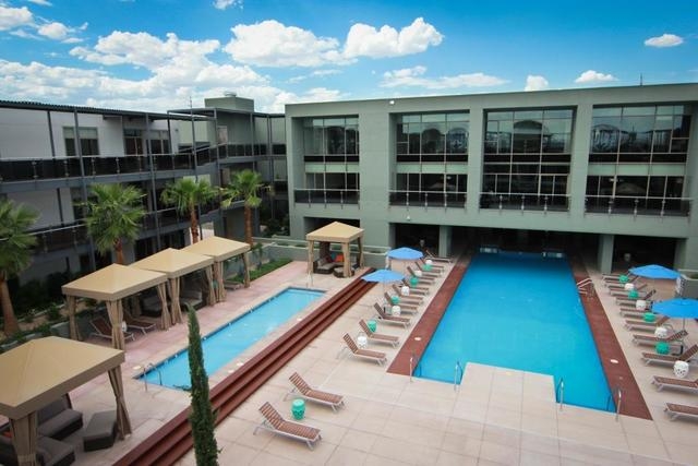 Pathfinder Partners recently purchased 39 units at Park House. The property's pool is shown here. (Courtesy)