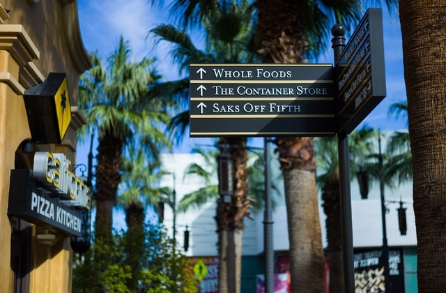 Signs point the way to shops at Town Square in Las Vegas. Chase Stevens/Las Vegas Review-Journal Follow @csstevensphoto