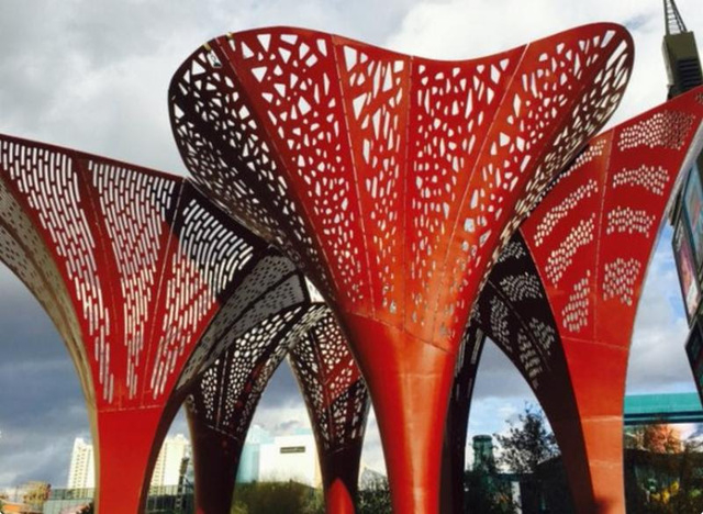 Shade structures for the Park were built by IHC Studio Metalix, a Netherlands-based firm dedicated to the design and construction of high-performance ships. The structures are the first of their k ...