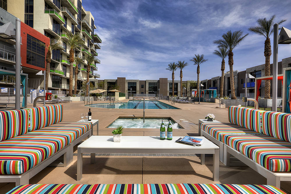 The downtown Las Vegas high-rise Juhl has a pool area. (Juhl)