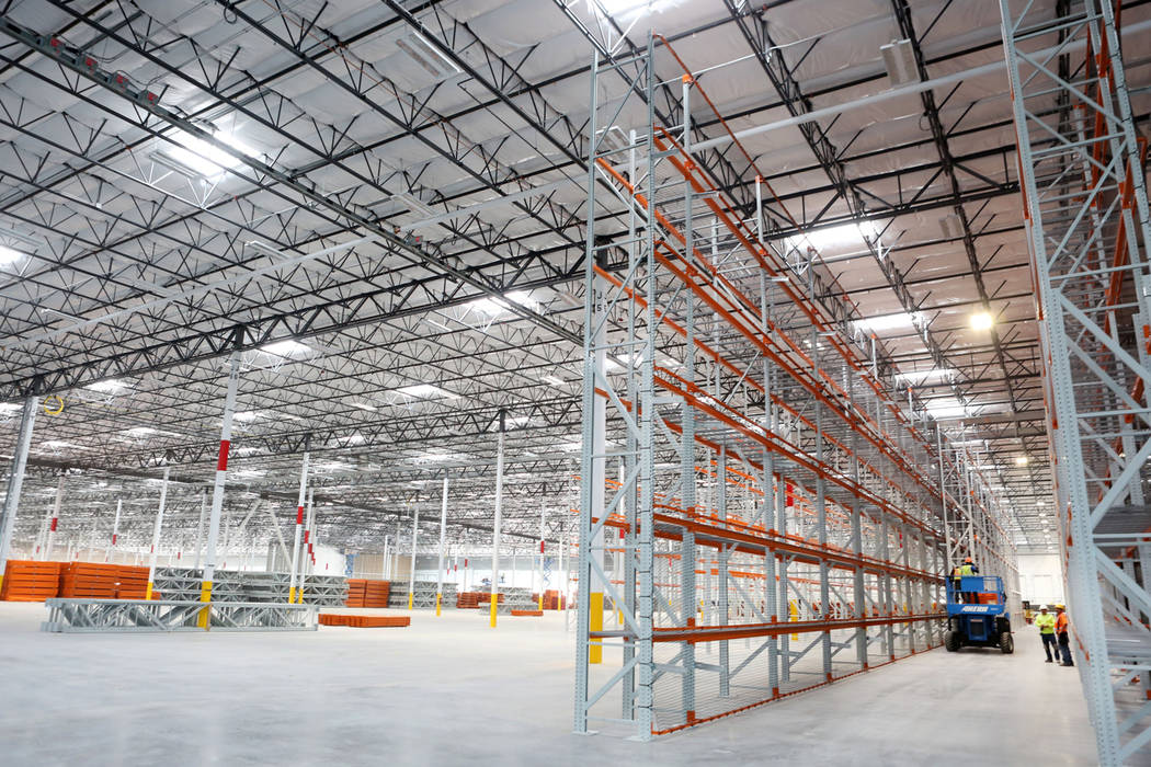 Construction of the newest Amazon warehouse at Northgate Distribution Center in North Las Vegas, Monday, March 27, 2017. (Elizabeth Brumley/Las Vegas Review-Journal) @EliPagePhoto