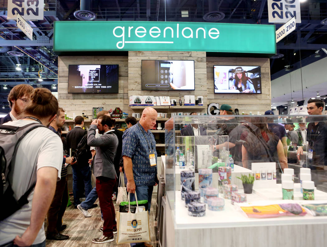 Greenlane dispensary services during the Marijuana Business Conference at the Las Vegas Convention Center. (Elizabeth Brumley Business Press)