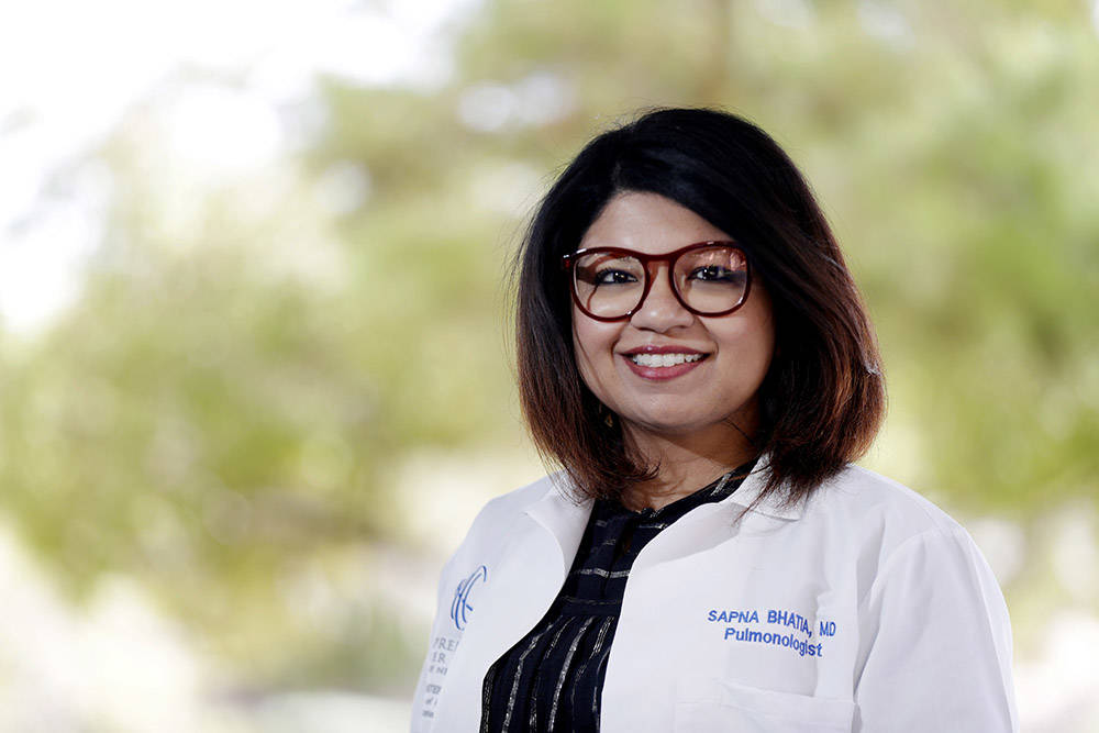 Dr. Sapna Bhatia, pulmonologist, Comprehensive Cancer Centers of Nevada