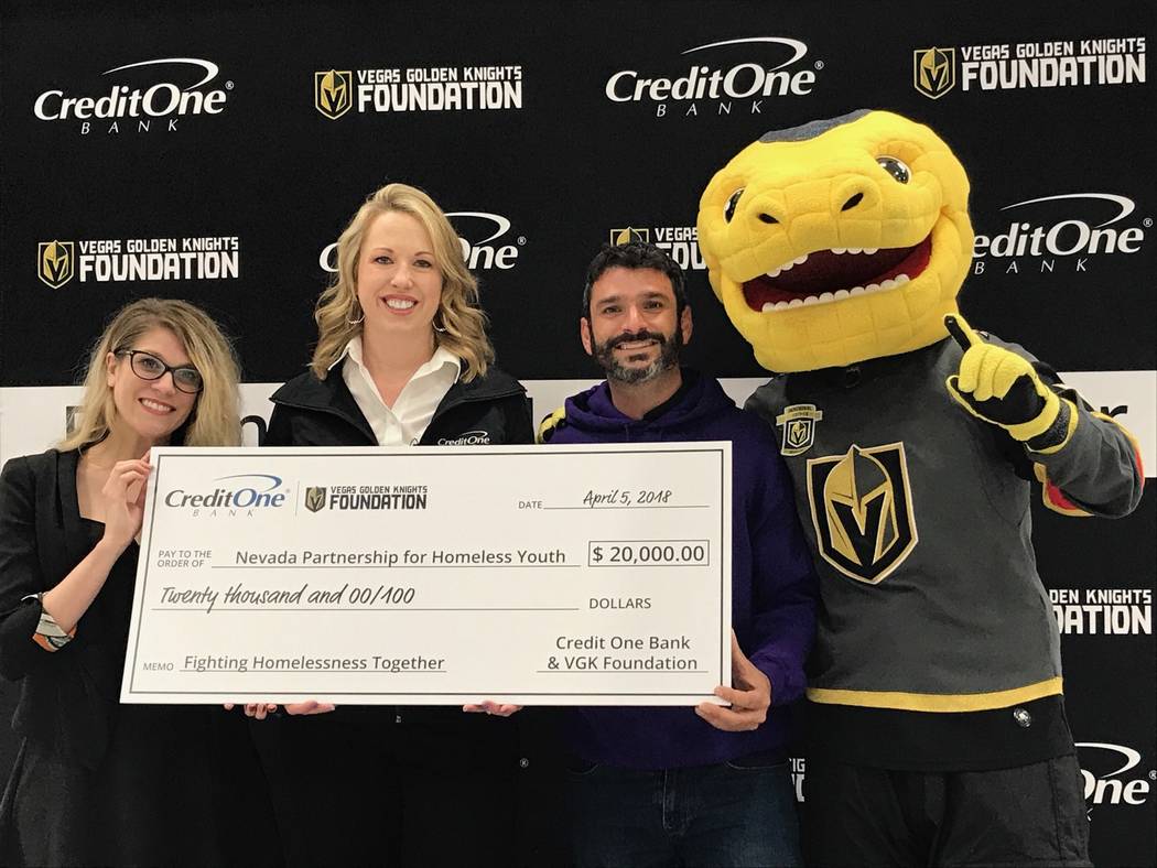 America First Credit Union presented four Clark County teachers each with a $1,000 grant at various Vegas Golden Knight home games. (America First Credit Union)