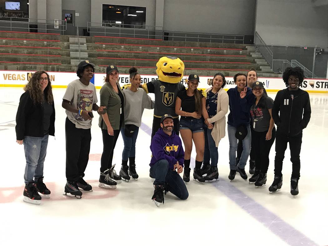 America First Credit Union presented four Clark County teachers each with a $1,000 grant at various Vegas Golden Knight home games. (America First Credit Union)