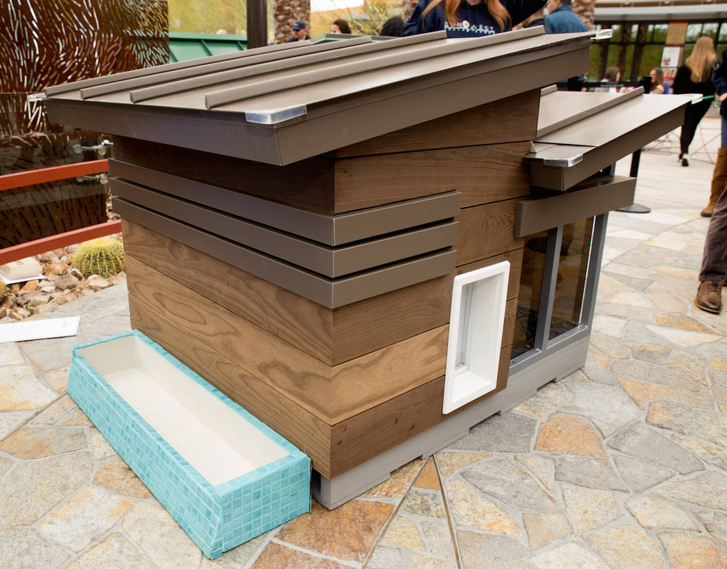 This Southwest Custom Homes doghouse comes with an infinity pool.  (Tonya Harvey Las Vegas Business Press)