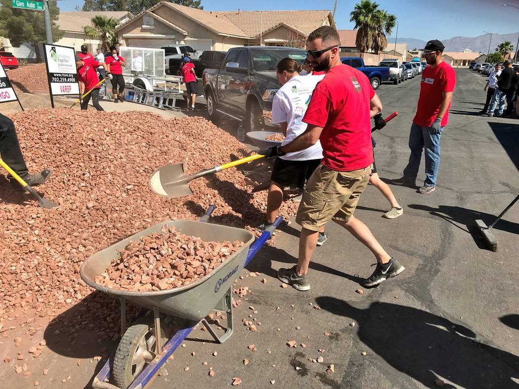 Wells Fargo Bank presented Rebuilding Together Southern Nevada a grant for $90,000 for affordable veteran housing in Las Vegas. (Wells Fargo Bank)