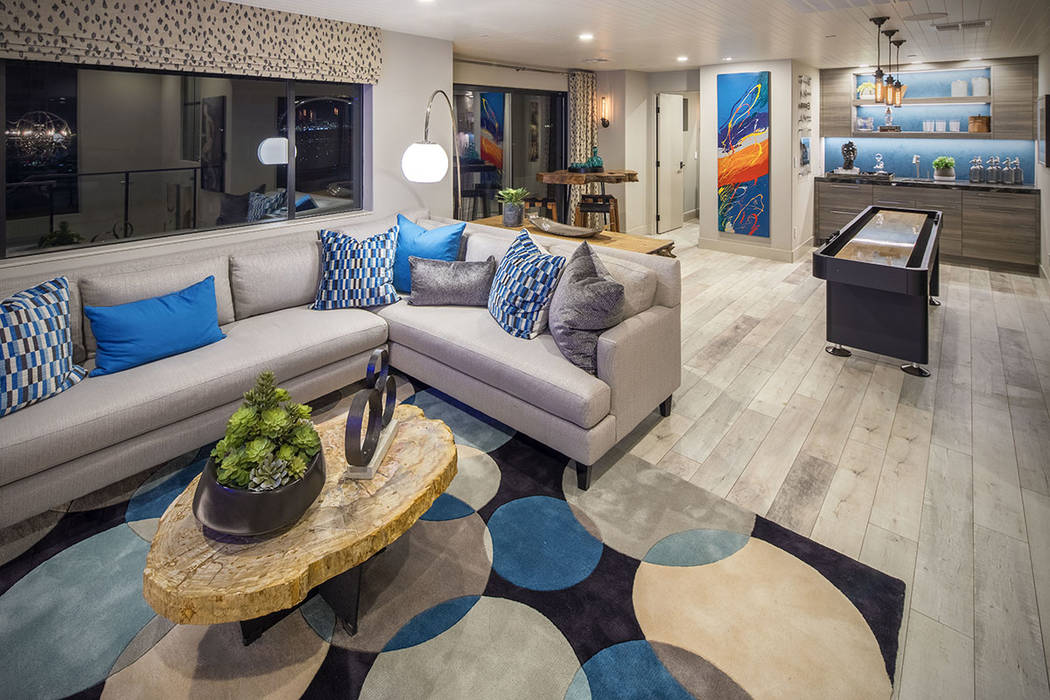 Vu, the hillside town house community that debuted in MacDonald Highlands in Henderson, won several Silver Nugget Awards this year. (Christopher Homes)