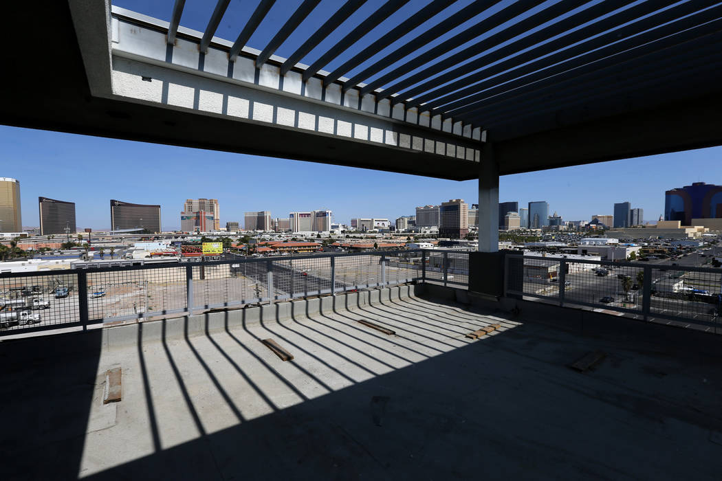 The view from the rooftop of the sky lounge at Lotus apartment complex on Spring Mountain Road near Valley View Boulevard. (K.M. Cannon Las Vegas Business Press)