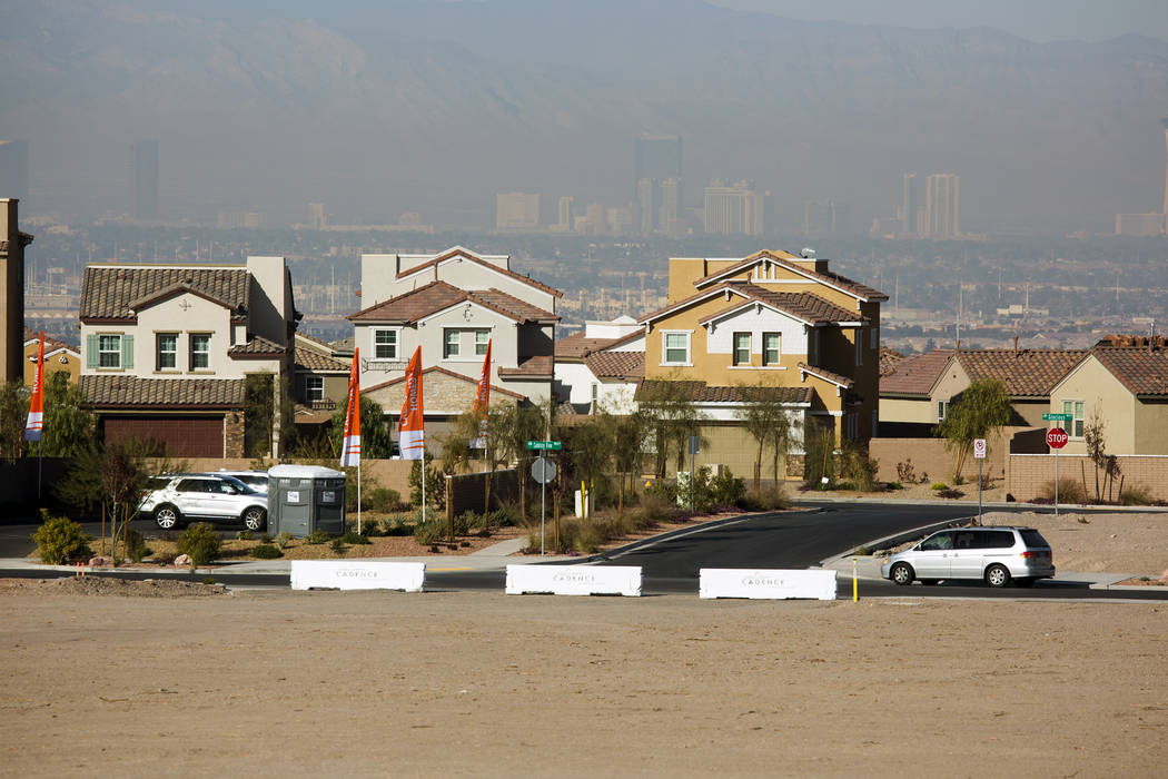 A view of completed single-family homes at Cadence in Henderson is shown in 2016. (RJNewHomes.Vegas file photo)