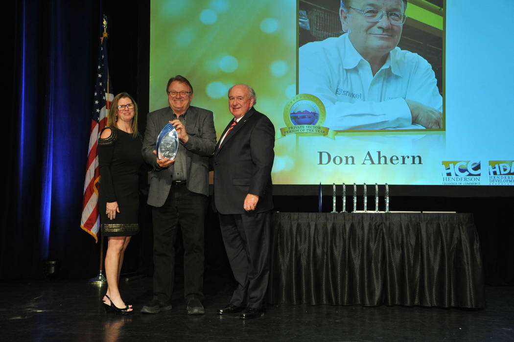 The Private Sector Person of the Year Award went to Don Ahern, owner of Ahern Rentals. (City of Henderson)