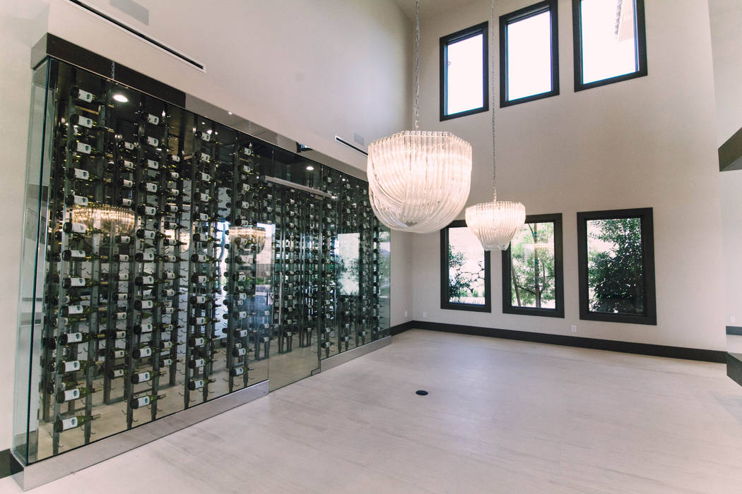 The wine room at the estate at 27 Shadow Canyon Court. (Growth Luxury Homes)