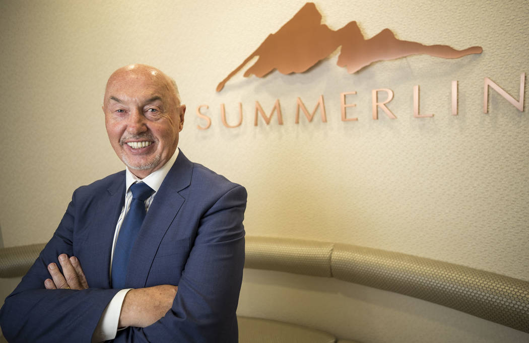 Summerlin President Kevin Orrock poses at The Howard Hughes Corp. headquarters Nov. 14, 2017. Summerlin was recently ranked No. 3 in sales nationwide. (Richard Brian/Las Vegas Business Press)