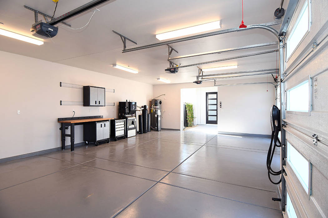 The garage houses a gray-water filtering and collection system. (KB Home)