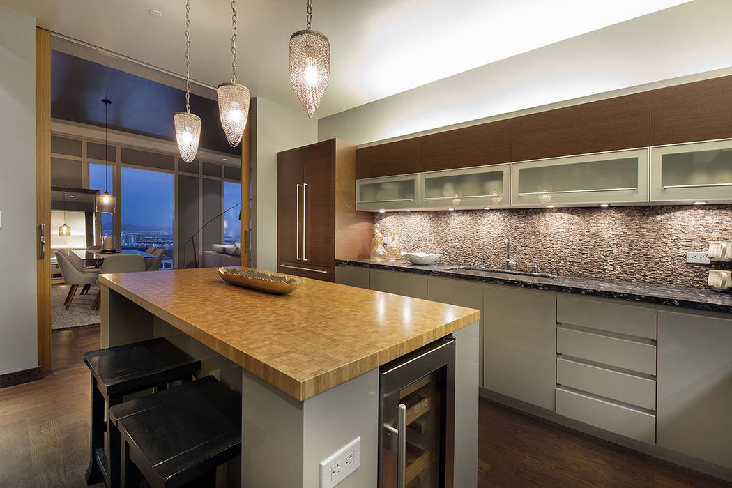 The kitchen in unit 4504 in the Waldorf Astoria has all the extras. (Acclaim)