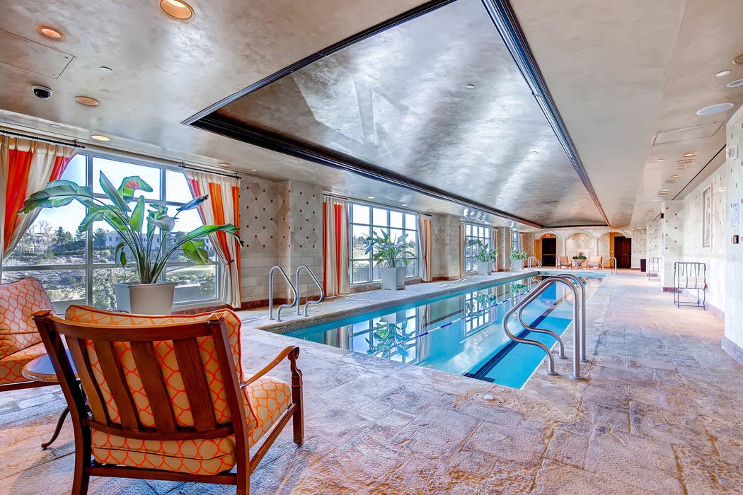 One Queensridge Place has an indoor pool area. Two of the property’s