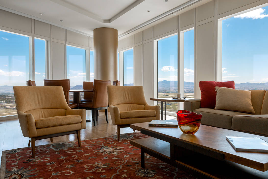 The living room in unit 3604 in Waldorf Astoria. (Luxury Estates International)