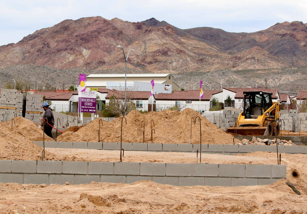 StoryBook Homes is building new houses at the corner of Adams Boulevard and Bristlecone Drive in Boulder City. (Bizuayehu Tesfaye Las Vegas Business Press)