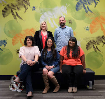 B&P’s new hires, top row, Pam Sheftall and Matt Enger, bottom row, left to right, Shannon Sar ...