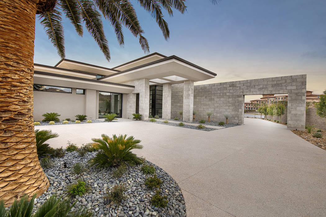 This 8,838-square-foot desert-contemporary home is at Lake Las Vegas on the North Shore. (Syner ...