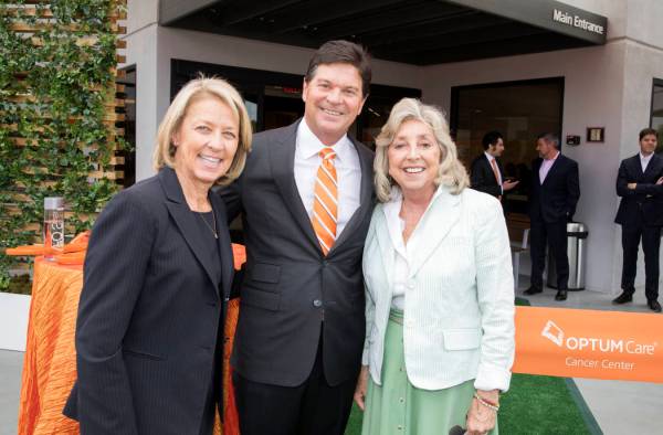 From left, Nevada Secretary of State Barbara Cegavske; Dr. Robert McBeath, OptumCare Nevada pre ...