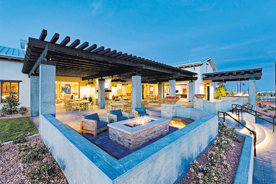 The clubhouse at Skye Canyon features fire pits and gather places for residents. (Skye Canyon)