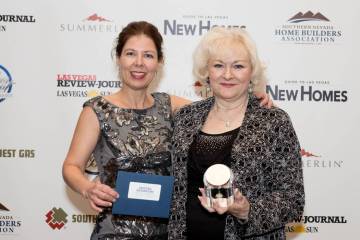 From left, Gyorgyi Koves and Angie Friesl of Toll Brothers accepted five awards this year. (Ton ...
