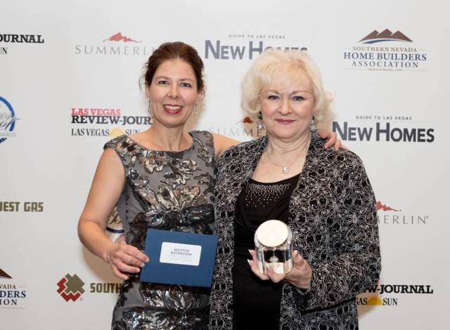 From left, Gyorgyi Koves and Angie Friesl of Toll Brothers accepted five awards this year. (Ton ...